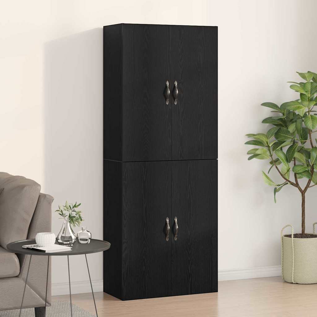 Ormar za montažu na zid 2 pcs Crni hrast 69,5 x 34 x 90 cm
