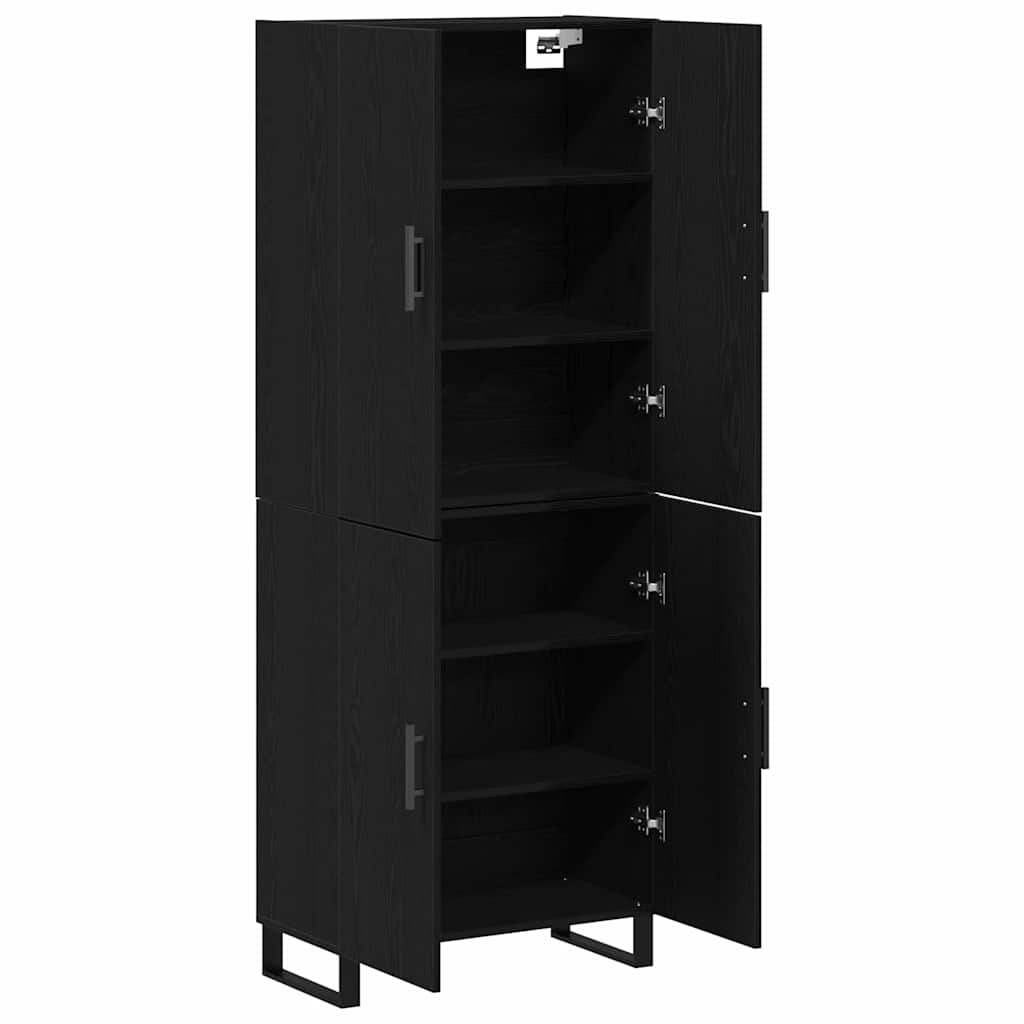 Highboard 2 pcs Crni hrast 69,5 x 34 x 180 cm