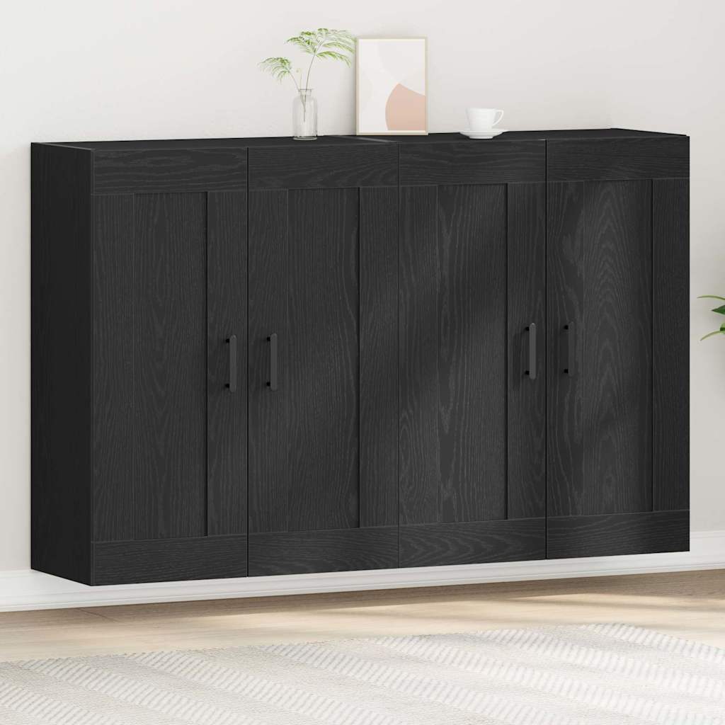 Kabinetski zidni Zidne 2 pcs Crni hrast 69,5 x 34 x 90 cm