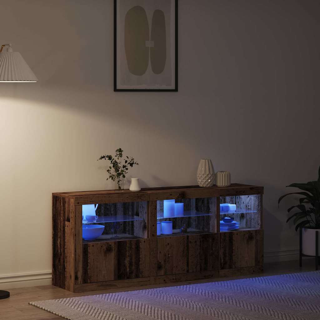 LED komoda Staro drvo 162 x 37 x 67 cm Konstruirano drvo