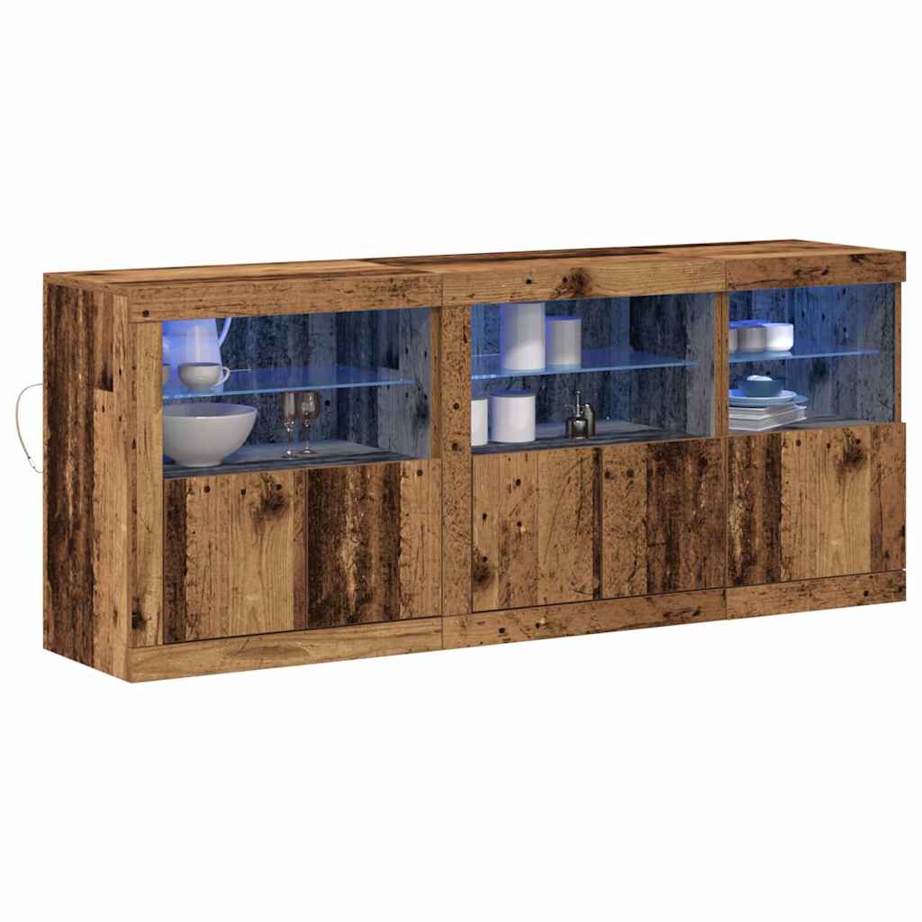 LED komoda Staro drvo 162 x 37 x 67 cm Konstruirano drvo