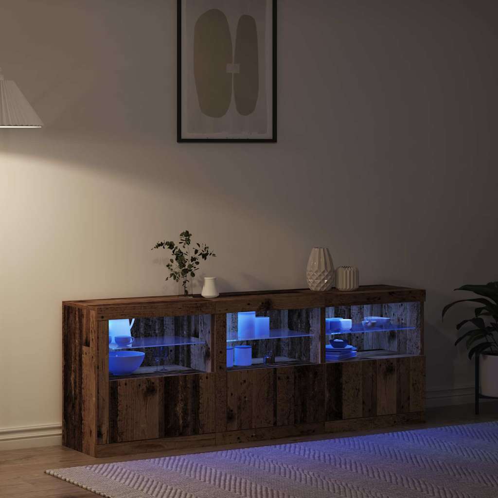 LED komoda Staro drvo 181 x 37 x 67 cm Konstruirano drvo
