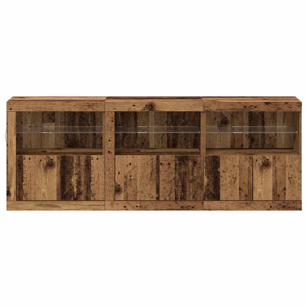 LED komoda Staro drvo 181 x 37 x 67 cm Konstruirano drvo