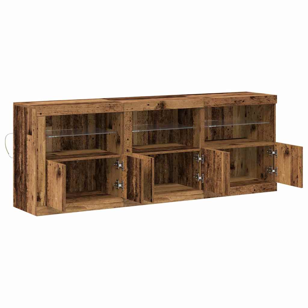 LED komoda Staro drvo 181 x 37 x 67 cm Konstruirano drvo