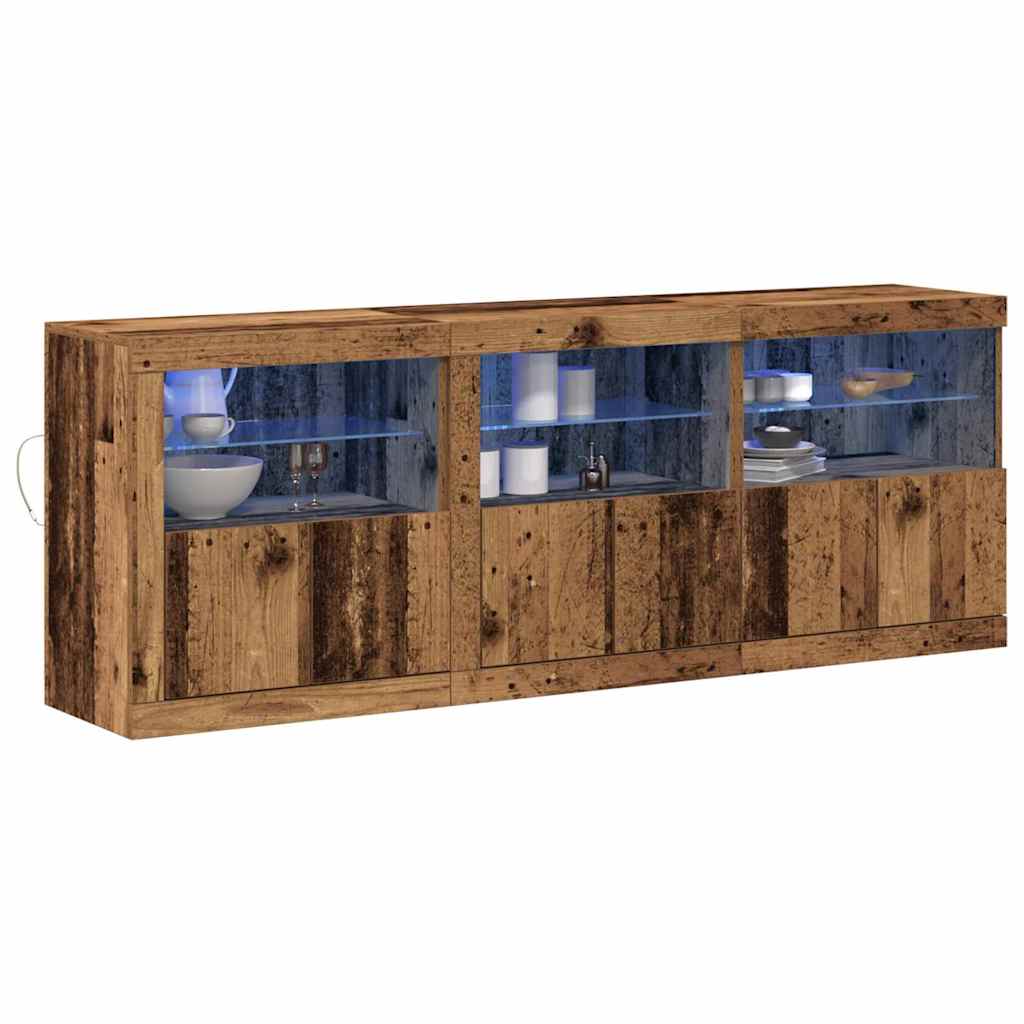 LED komoda Staro drvo 181 x 37 x 67 cm Konstruirano drvo