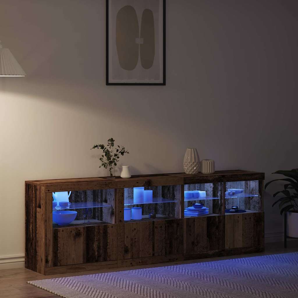 LED komoda Staro drvo 202 x 37 x 67 cm Konstruirano drvo