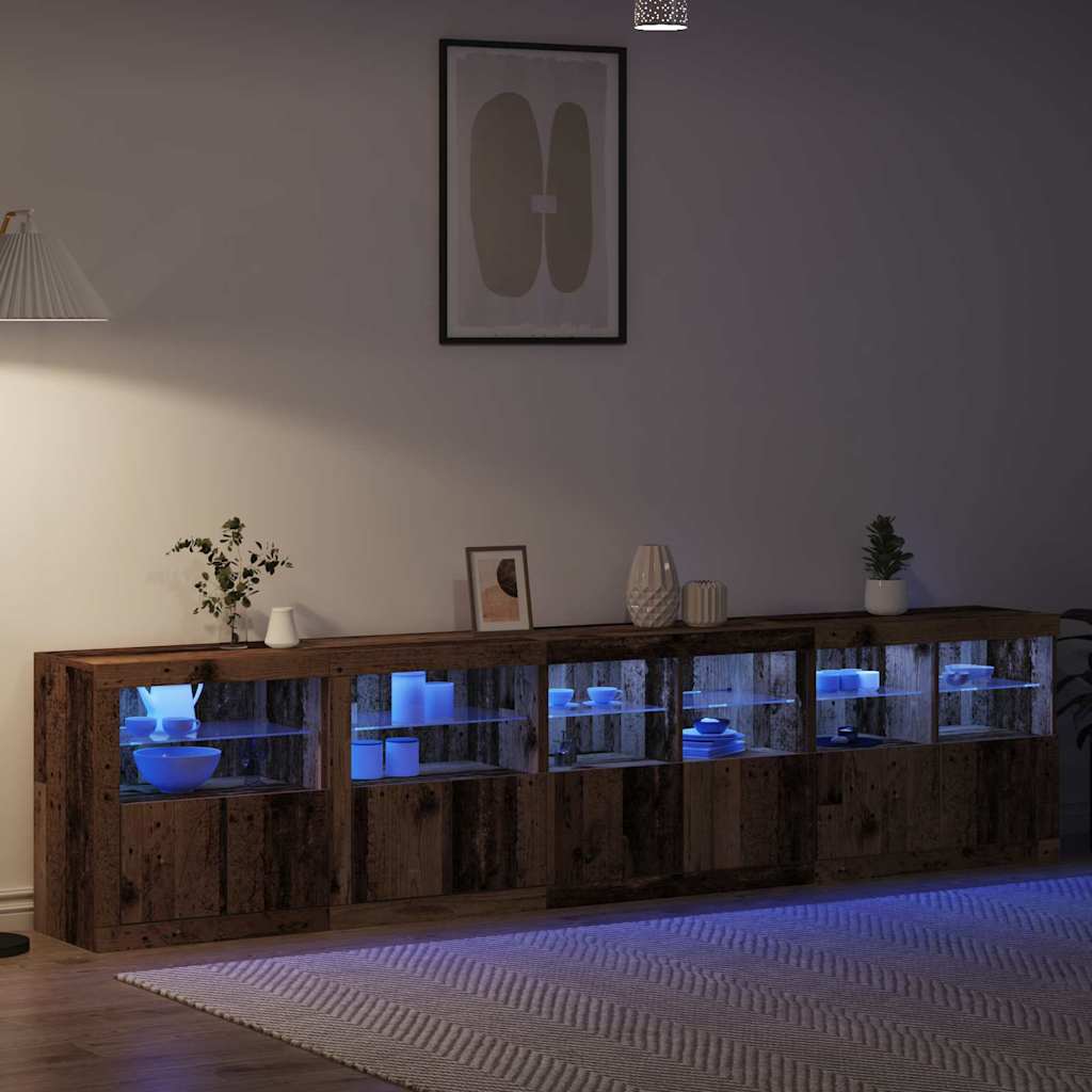 LED komoda Staro drvo 283 x 37 x 67 cm Konstruirano drvo
