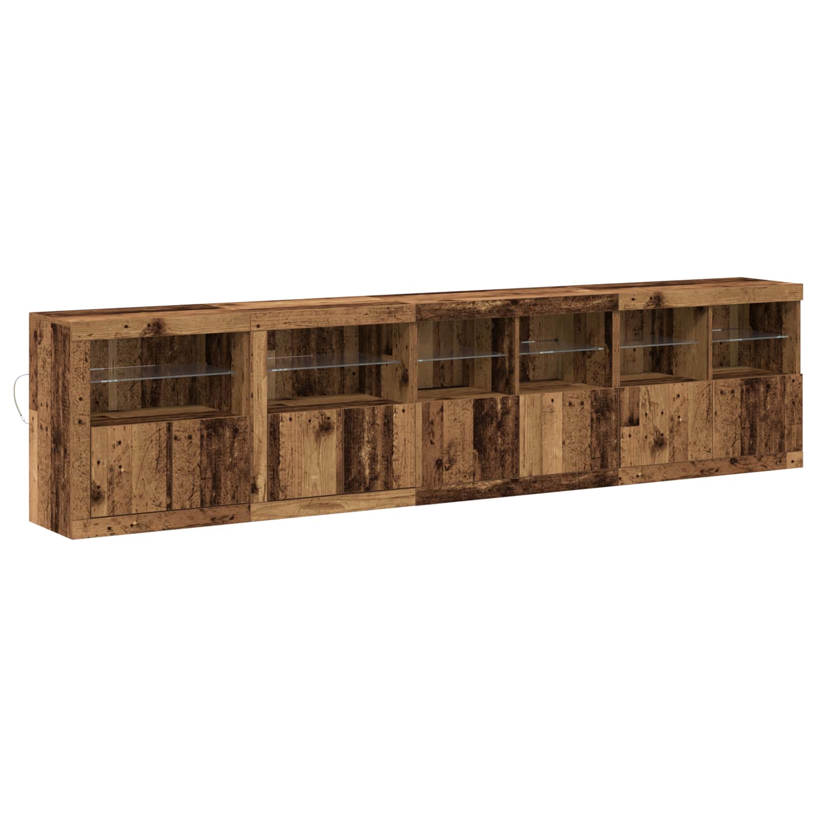 LED komoda Staro drvo 283 x 37 x 67 cm Konstruirano drvo
