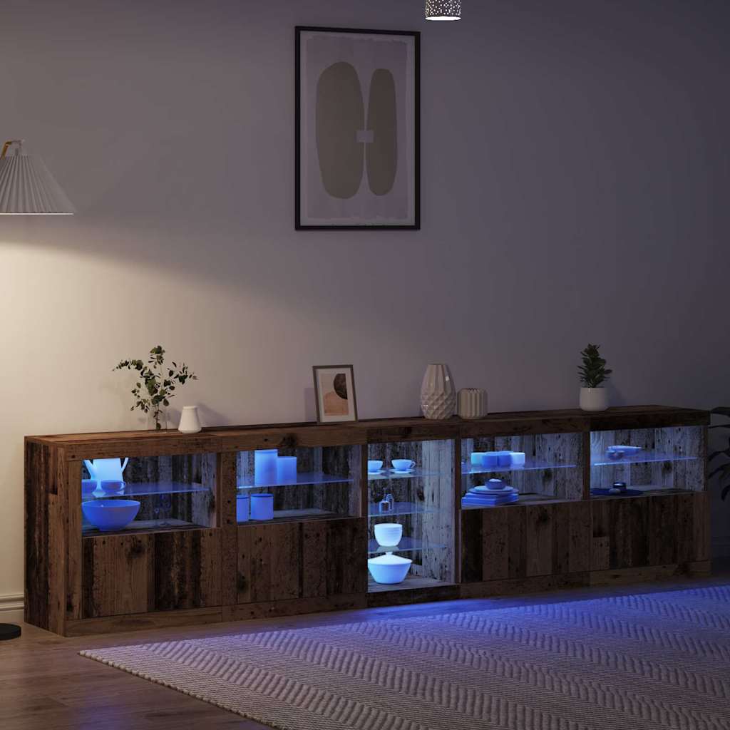 LED komoda Staro drvo 283 x 37 x 67 cm Konstruirano drvo
