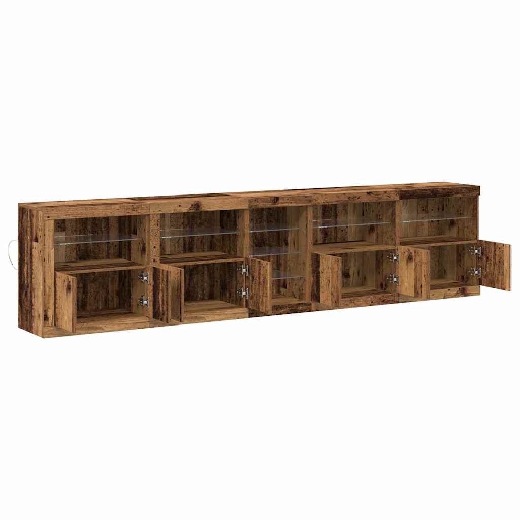 LED komoda Staro drvo 283 x 37 x 67 cm Konstruirano drvo