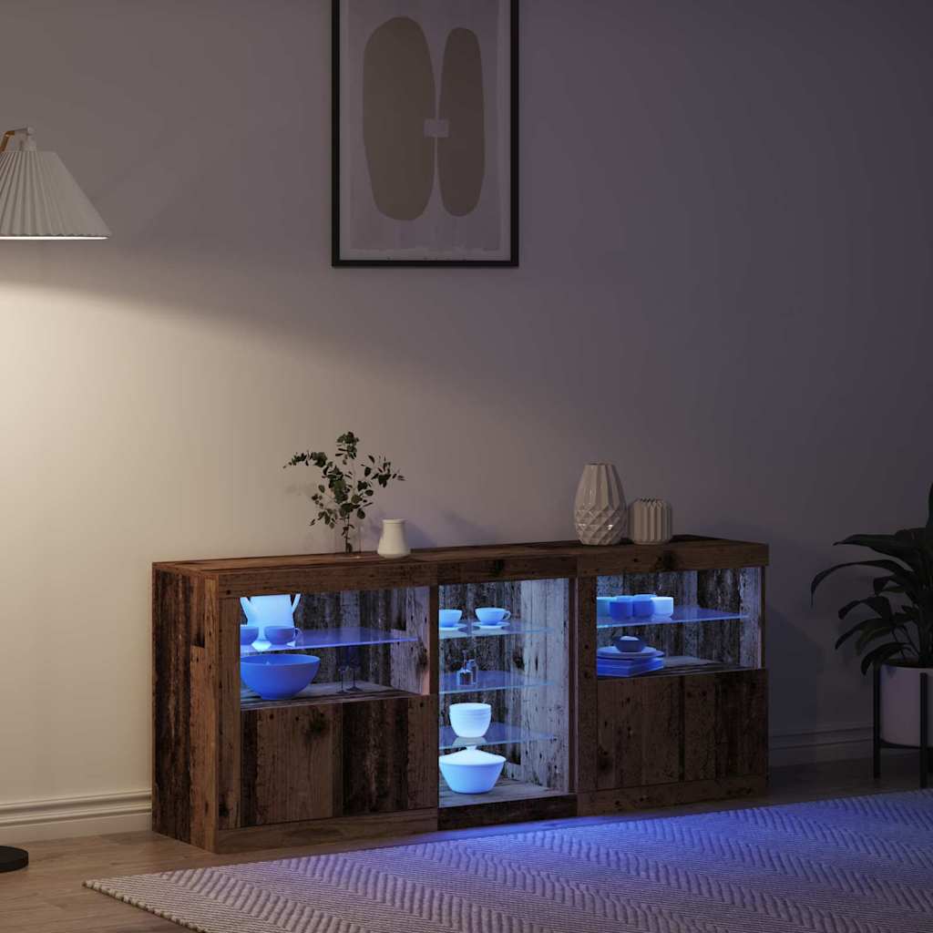 LED komoda Staro drvo 162 x 37 x 67 cm Konstruirano drvo