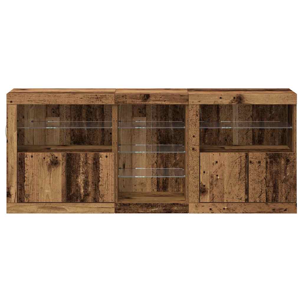 LED komoda Staro drvo 162 x 37 x 67 cm Konstruirano drvo