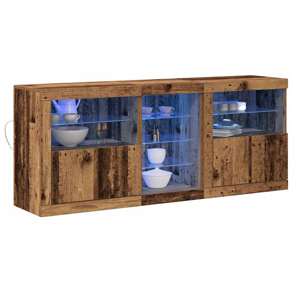 LED komoda Staro drvo 162 x 37 x 67 cm Konstruirano drvo