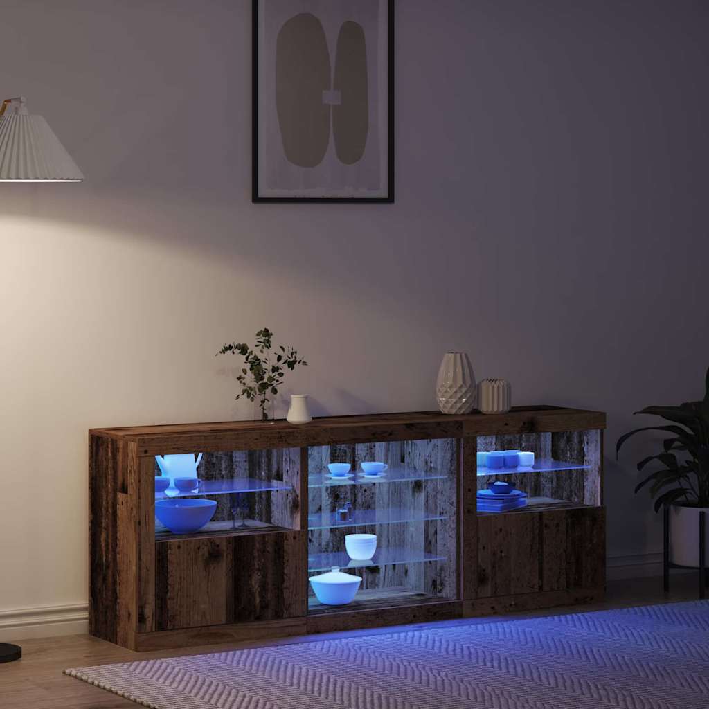 LED komoda Staro drvo 181,5 x 37 x 67 cm Konstruirano drvo