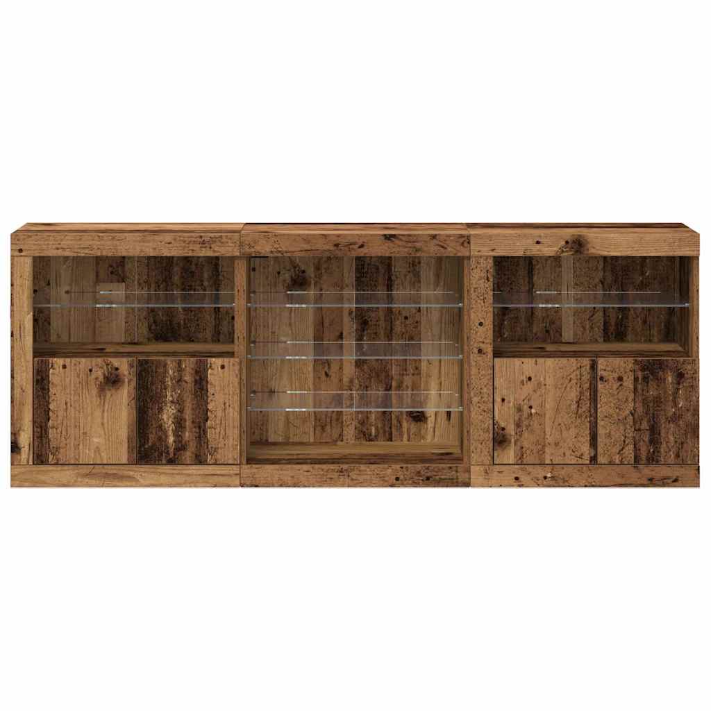 LED komoda Staro drvo 181,5 x 37 x 67 cm Konstruirano drvo
