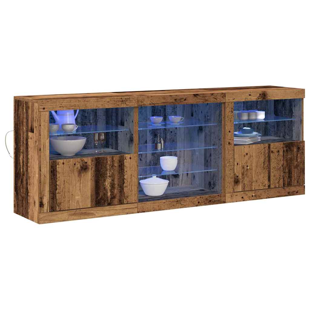 LED komoda Staro drvo 181,5 x 37 x 67 cm Konstruirano drvo