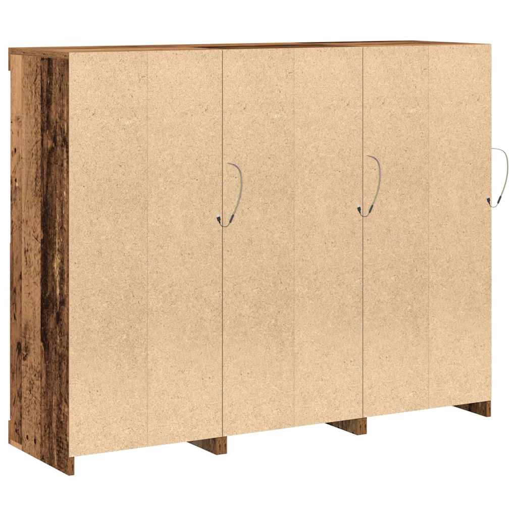 LED komoda 3 pcs Staro drvo 123 x 37 x 100 cm Konstruirano drvo