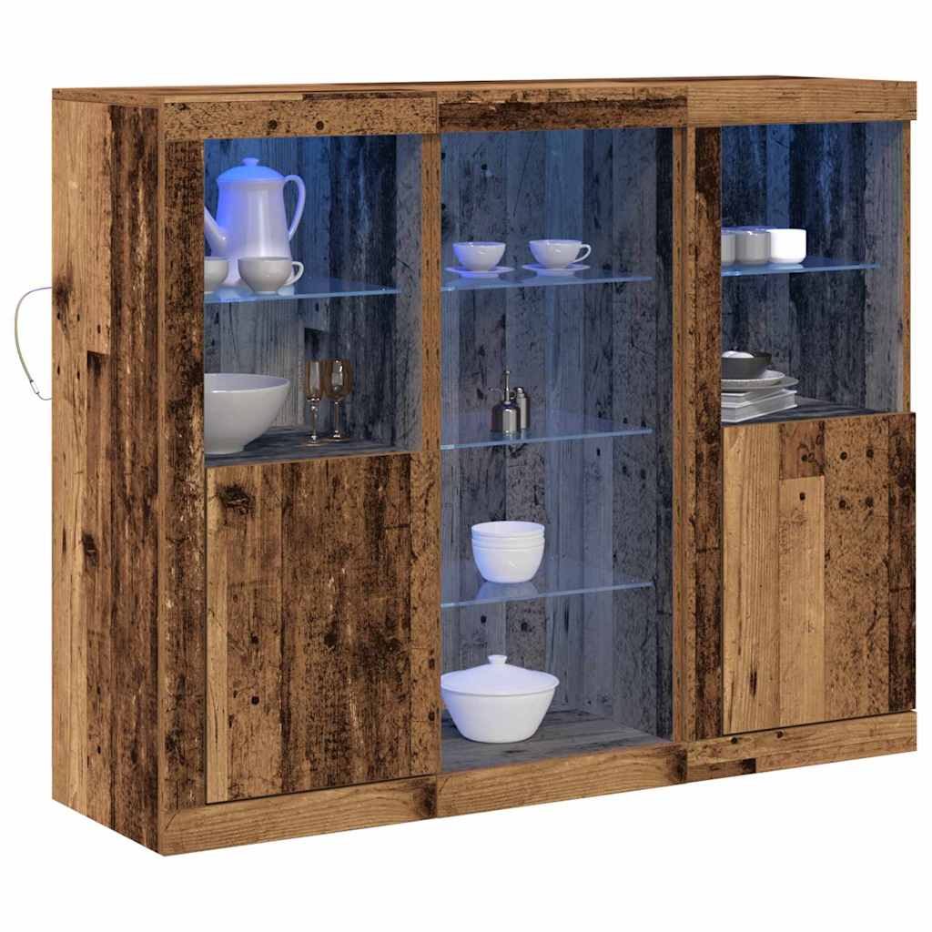 LED komoda Staro drvo 123 x 37 x 100 cm Konstruirano drvo