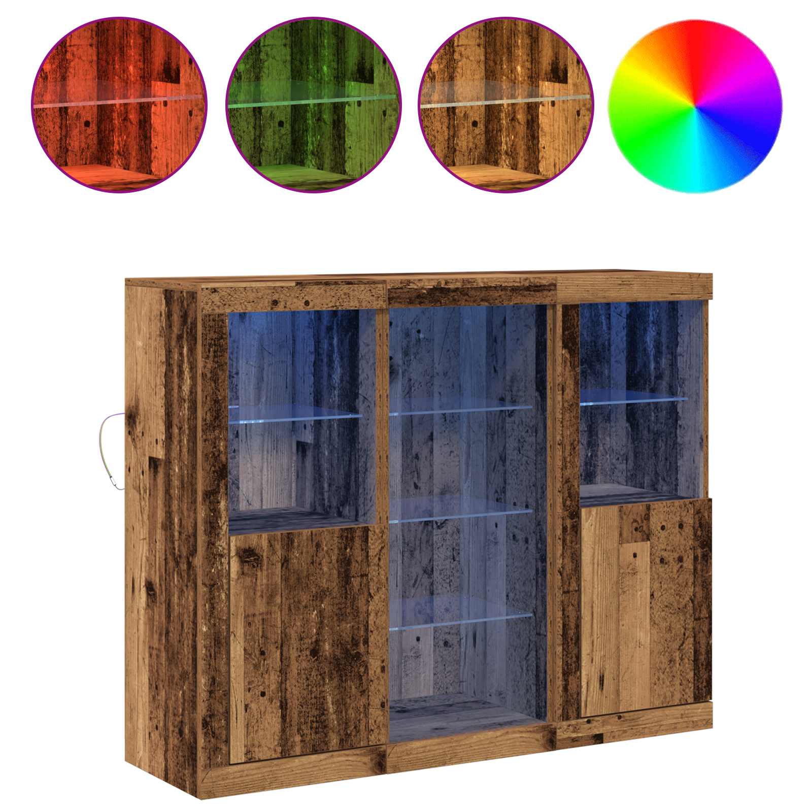 LED komoda Staro drvo 123 x 37 x 100 cm Konstruirano drvo