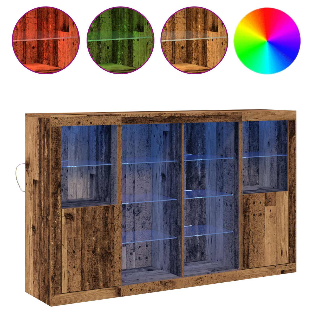 LED komoda Staro drvo 163 x 37 x 100 cm Konstruirano drvo