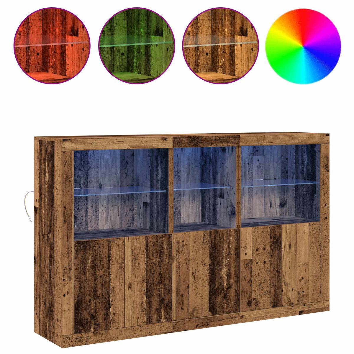 LED komoda Staro drvo 162 x 37 x 100 cm Konstruirano drvo