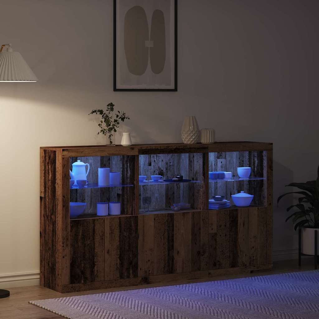 LED komoda Staro drvo 181,5 x 37 x 100 cm Konstruirano drvo