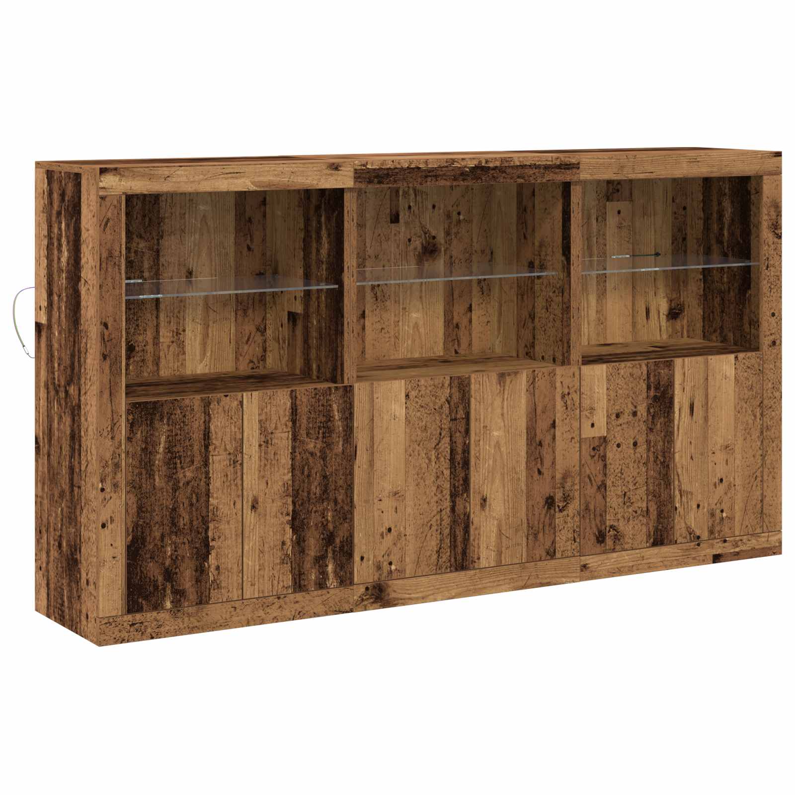 LED komoda Staro drvo 181,5 x 37 x 100 cm Konstruirano drvo