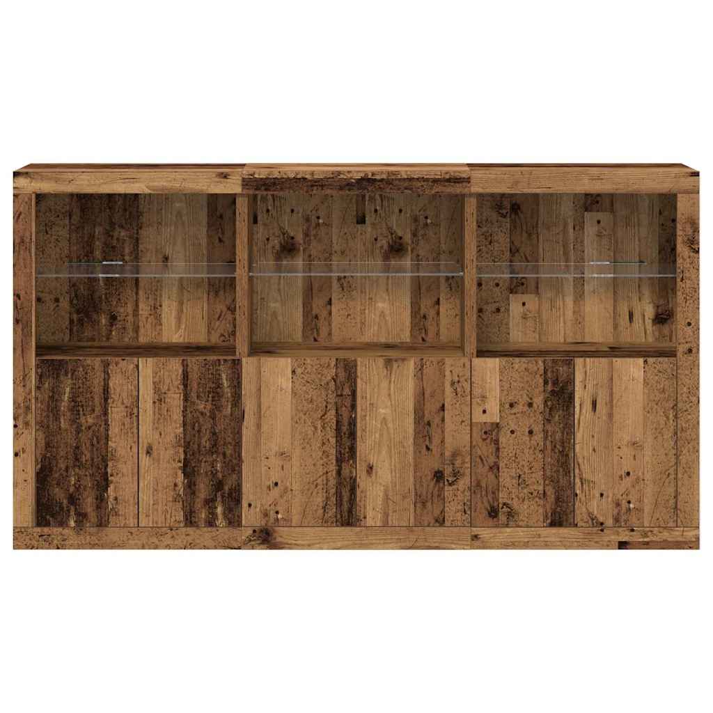 LED komoda Staro drvo 181,5 x 37 x 100 cm Konstruirano drvo