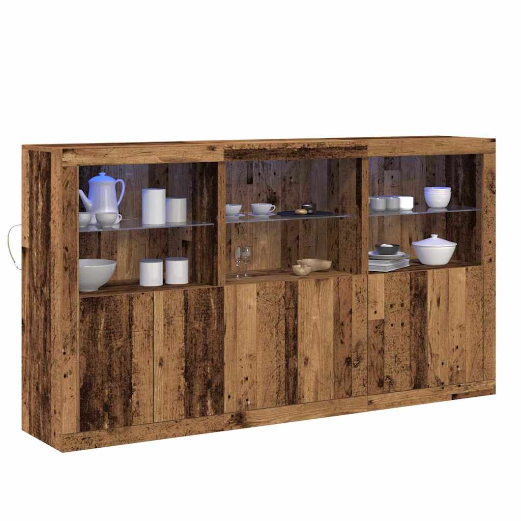 LED komoda Staro drvo 181,5 x 37 x 100 cm Konstruirano drvo