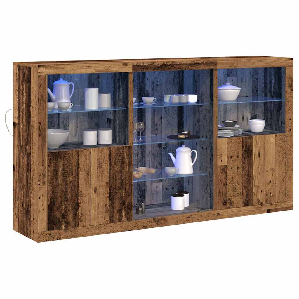 LED komoda Staro drvo 181,5 x 37 x 100 cm Konstruirano drvo