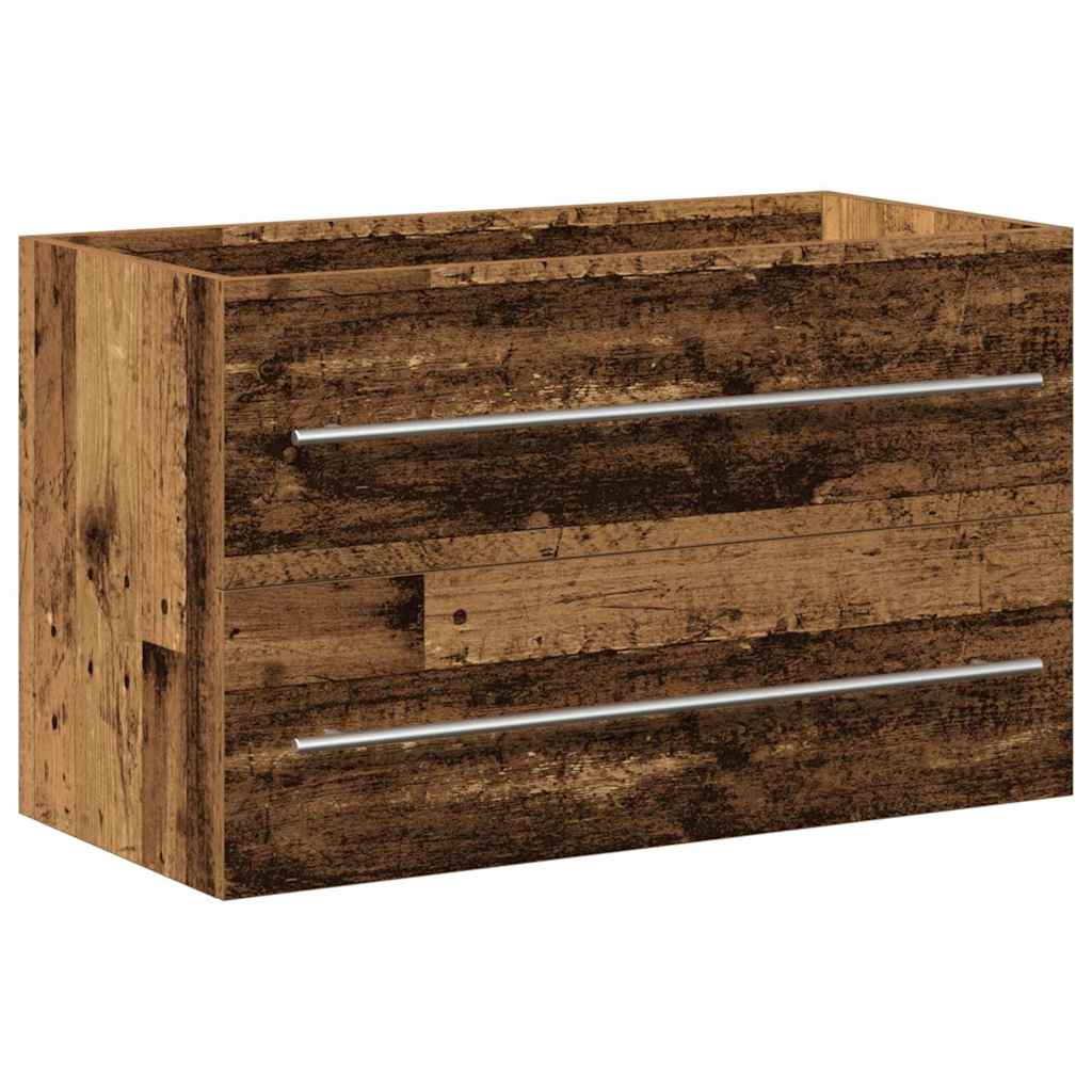 Kupaonski ormarić za sudoper 2 pcs Staro drvo 80 x 38,5 x 48 cm