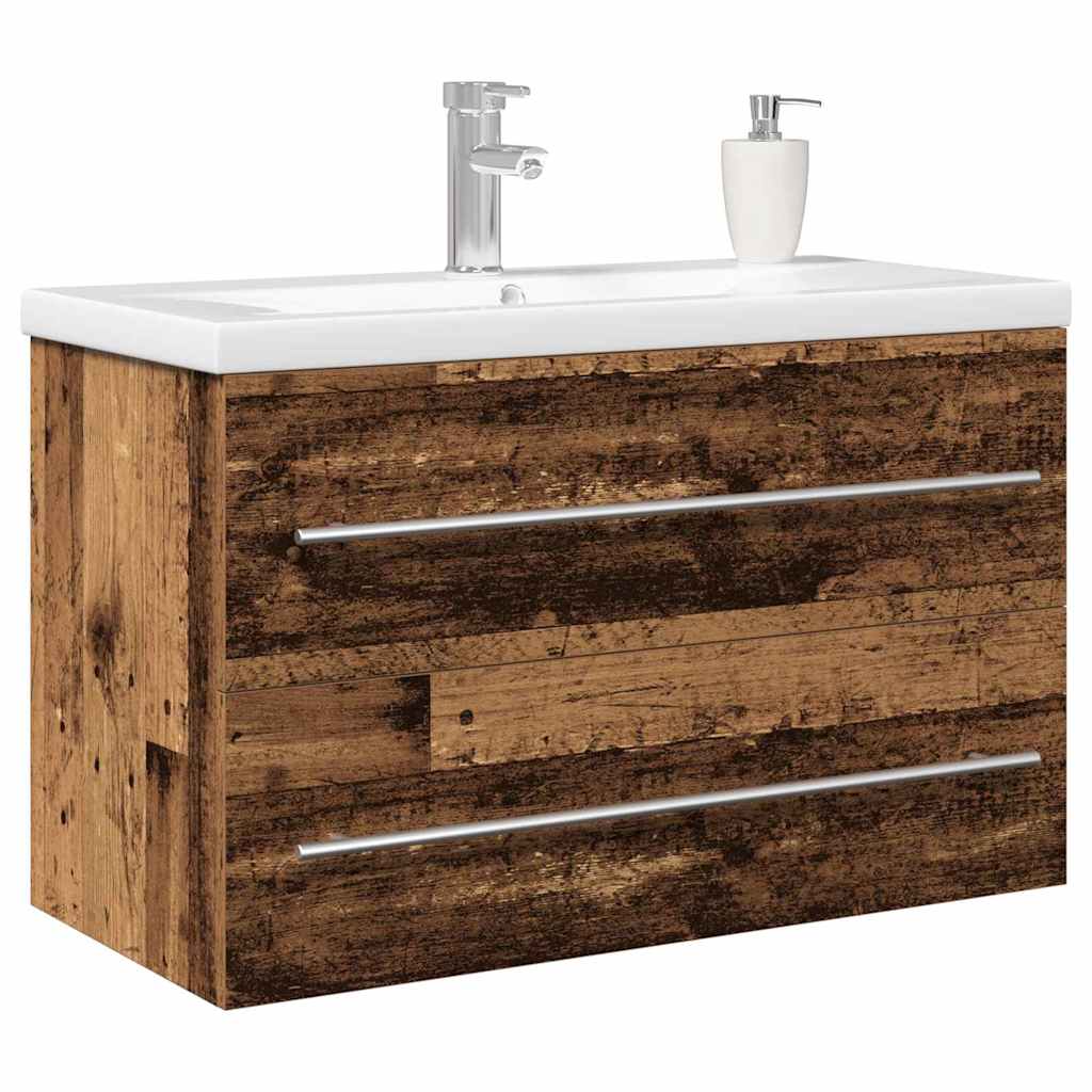 Kupaonski ormarić za sudoper 2 pcs Staro drvo 80 x 38,5 x 48 cm