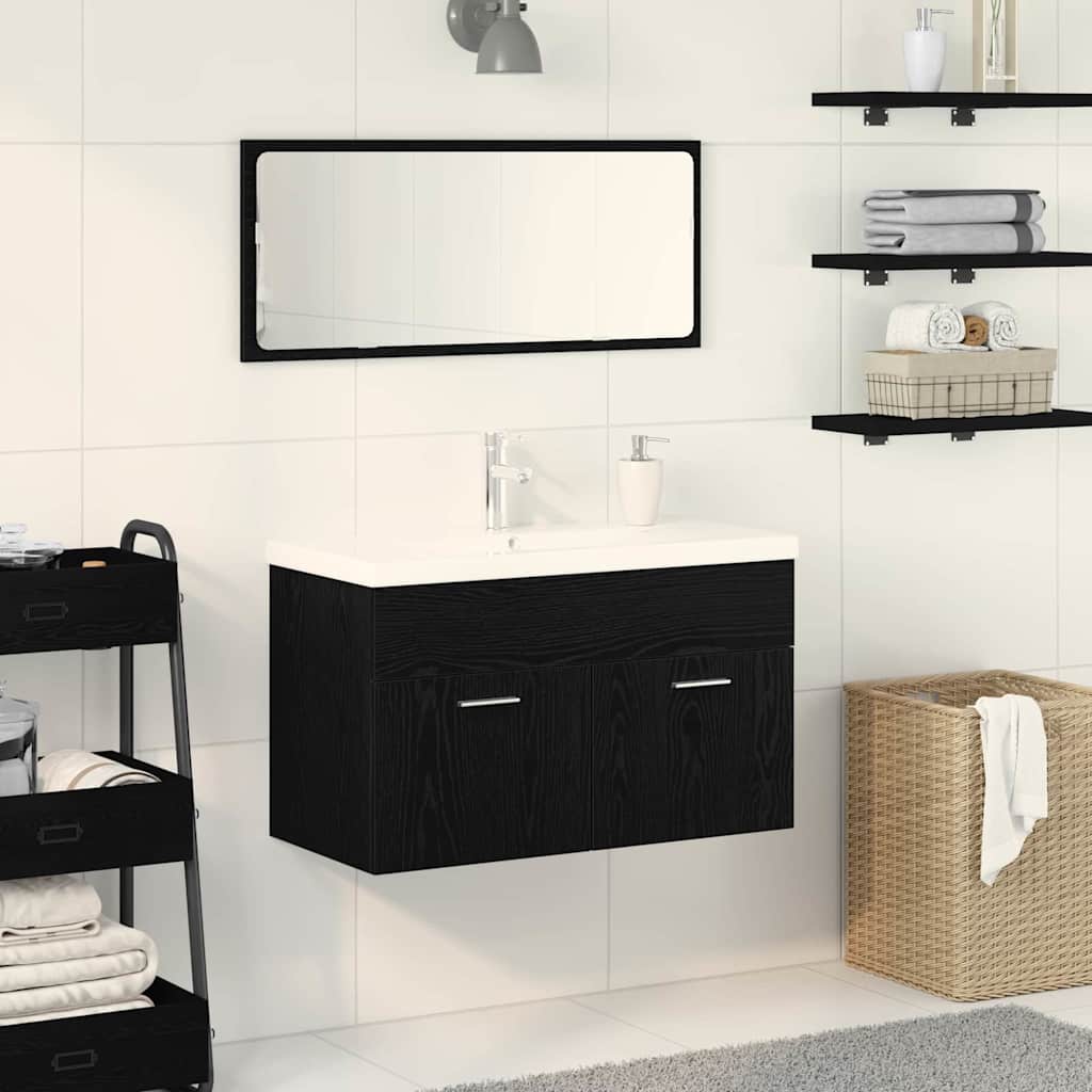 Kupaonski ormar Crni hrast 90 x 38,5 x 46 cm Konstruirano drvo