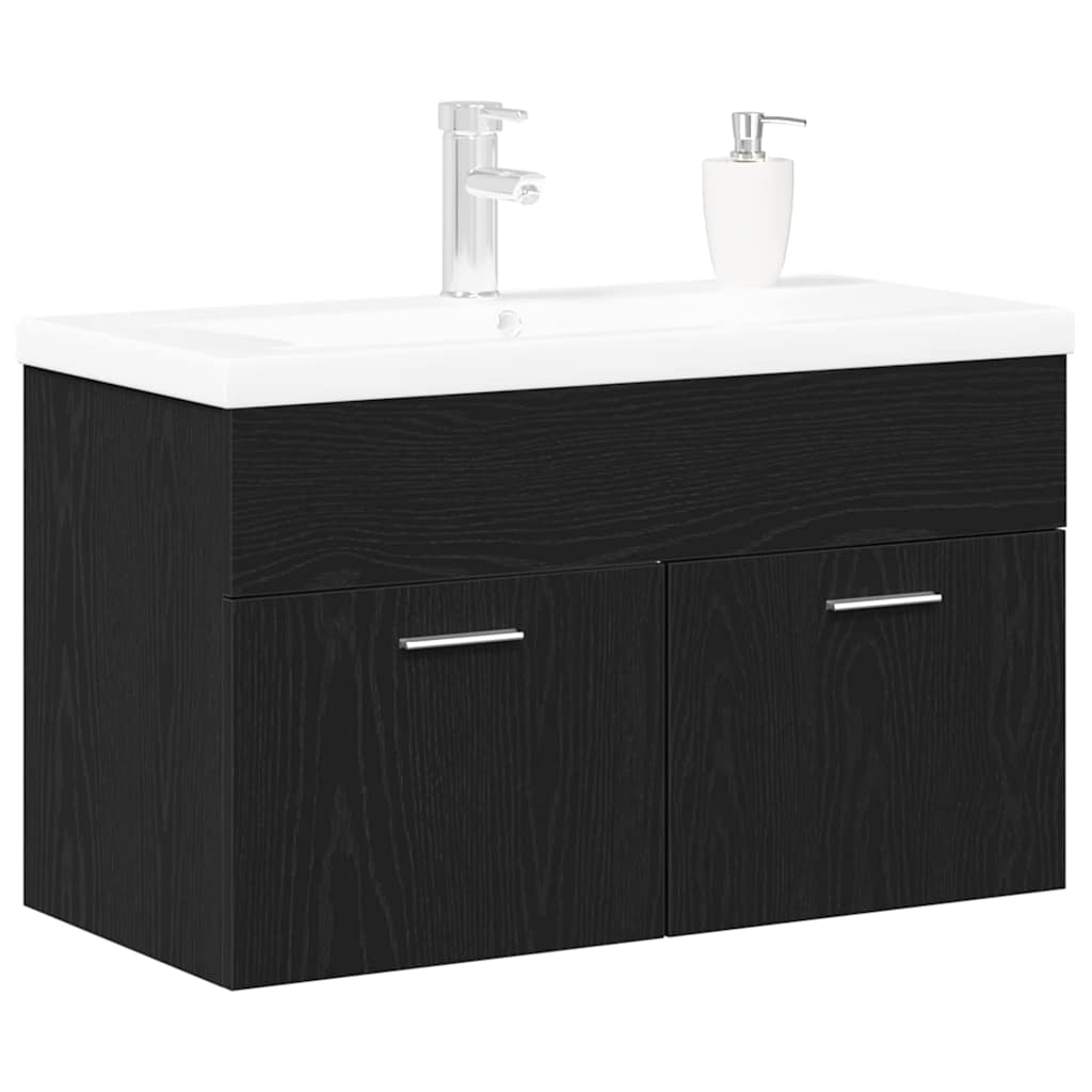 Kupaonski ormar Crni hrast 80 x 38,5 x 46 cm Konstruirano drvo
