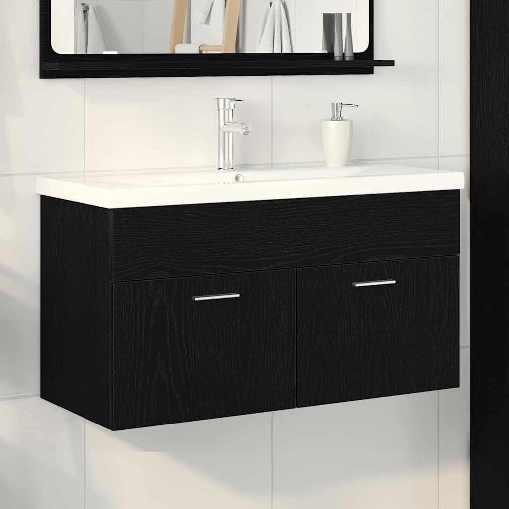 Kupaonski ormar Crni hrast 90 x 38,5 x 46 cm Konstruirano drvo