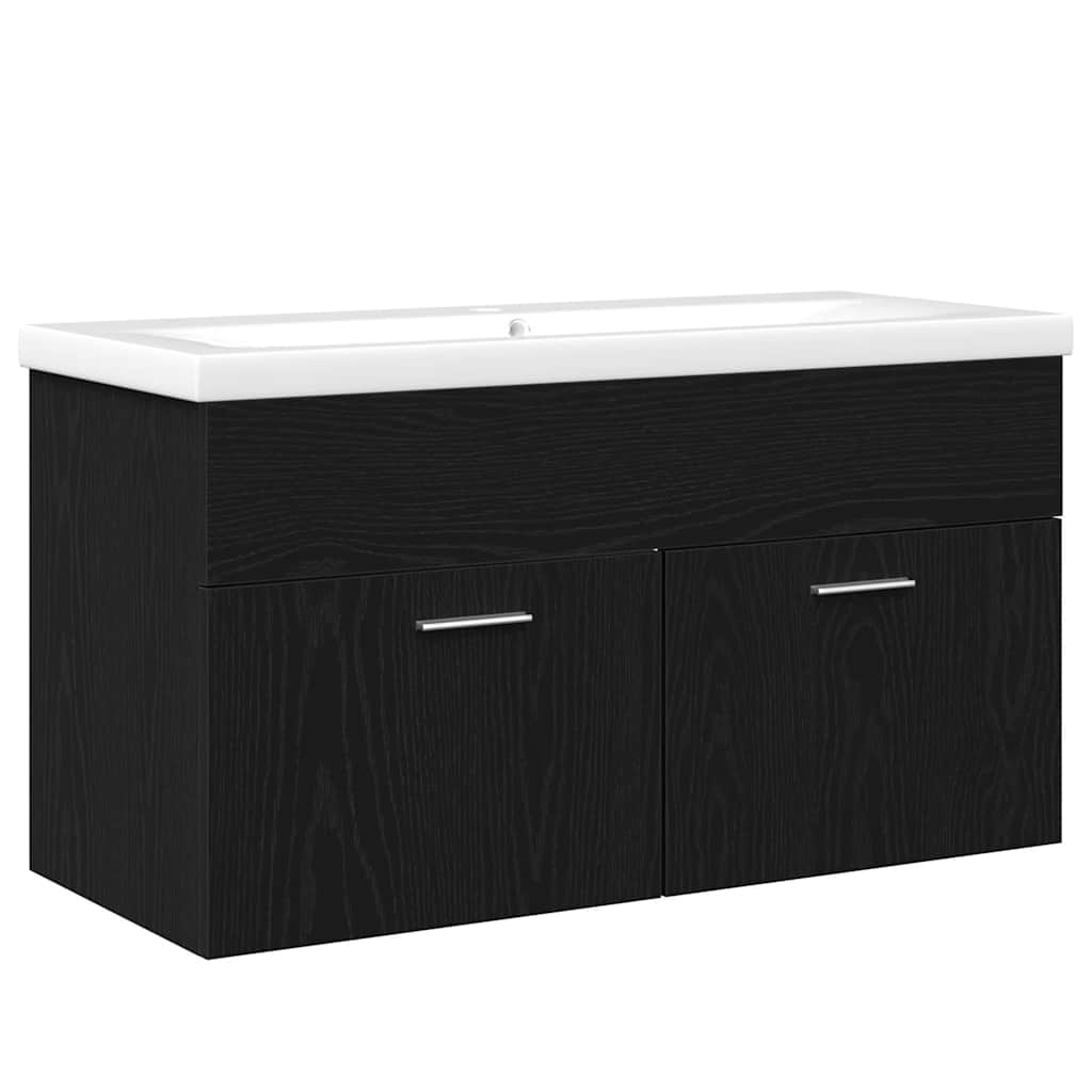 Kupaonski ormar Crni hrast 90 x 38,5 x 46 cm Konstruirano drvo