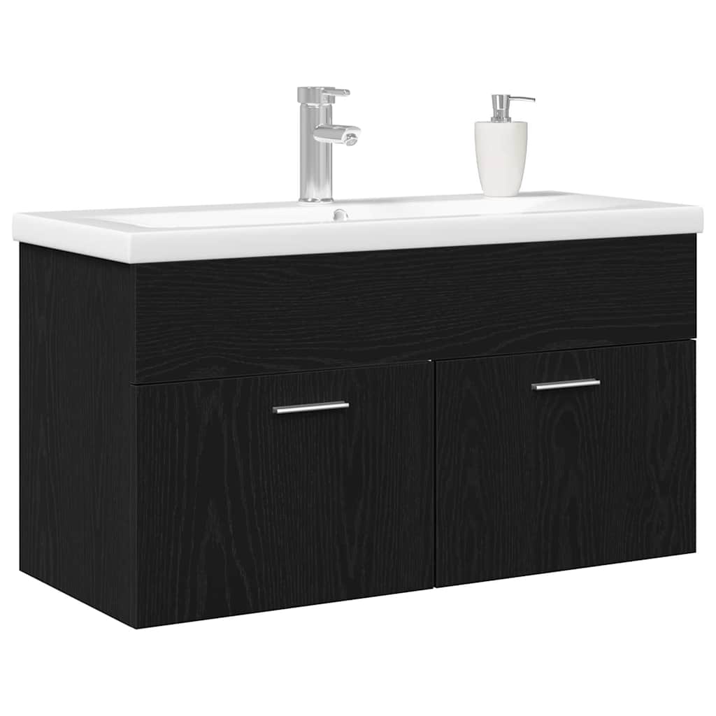Kupaonski ormar Crni hrast 90 x 38,5 x 46 cm Konstruirano drvo