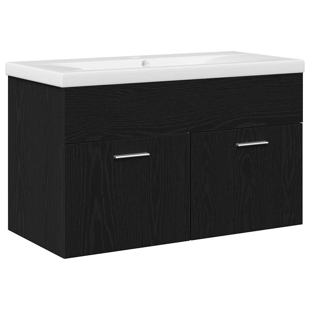 Kupaonski ormar Crni hrast 80 x 38,5 x 46 cm Konstruirano drvo