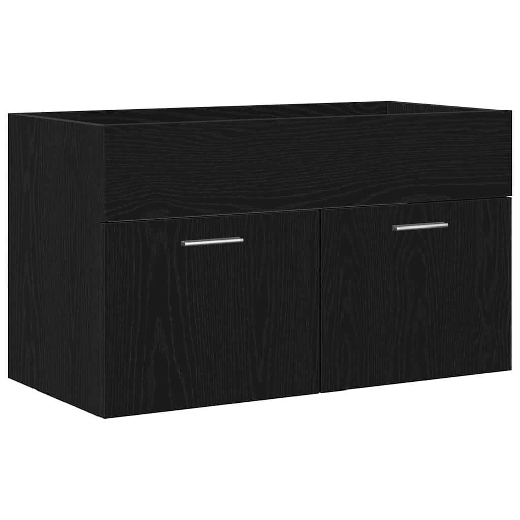Kupaonski ormar Crni hrast 80 x 38,5 x 46 cm Konstruirano drvo