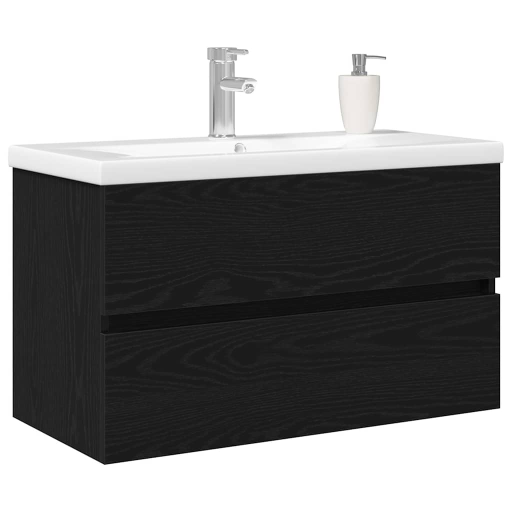 Kupaonski ormarić za sudoper Crni hrast 80 x 39 x 62 cm