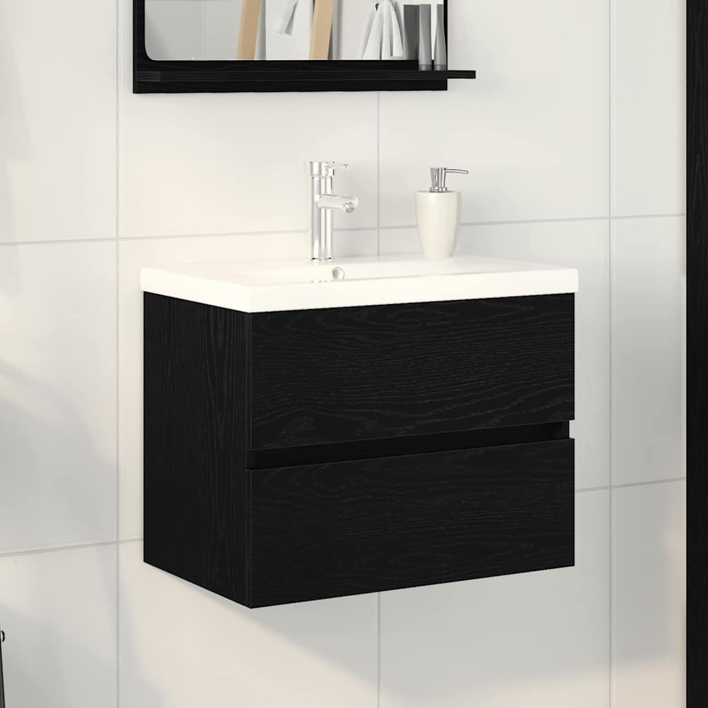 Kupaonski ormarić za sudoper Crni hrast 60 x 39 x 62 cm