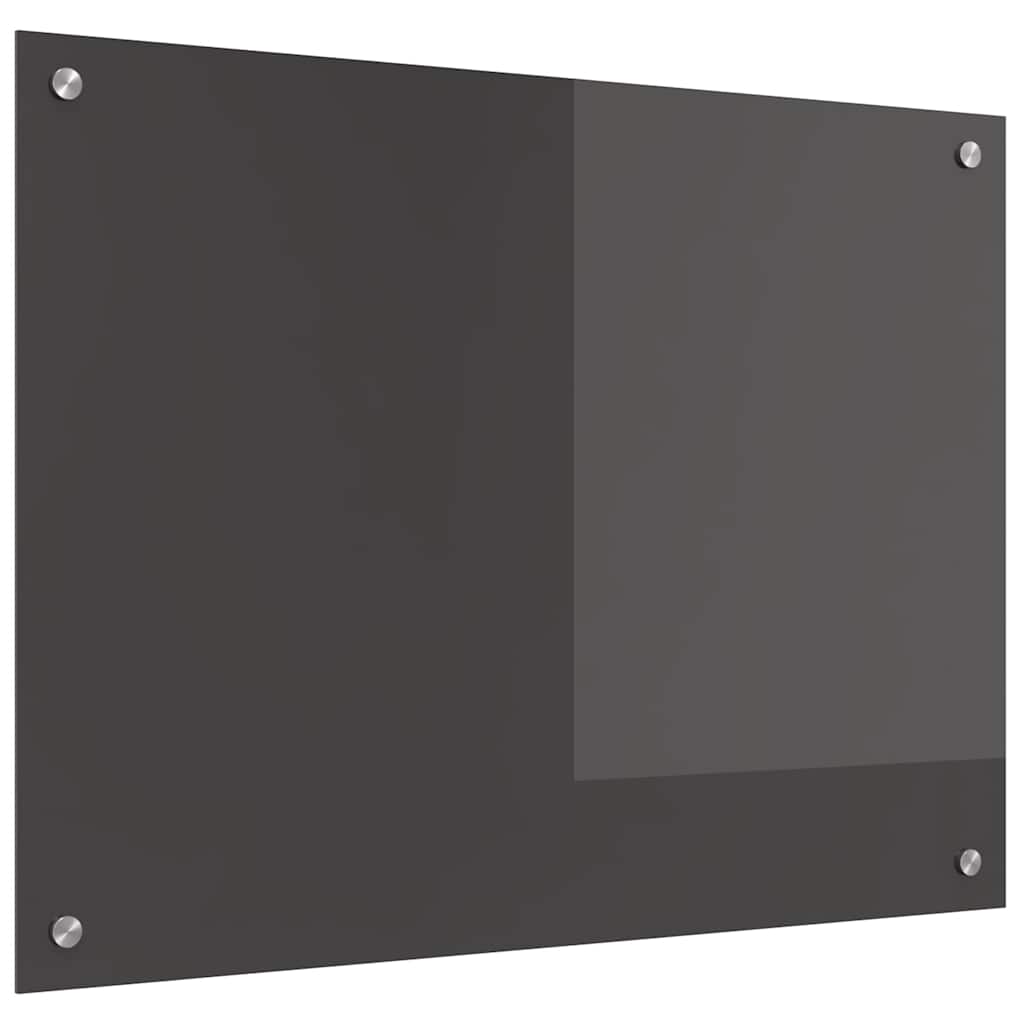 Kuhinjski zid Tamno siva 80 x 60 cm Staklo otporno na udarce