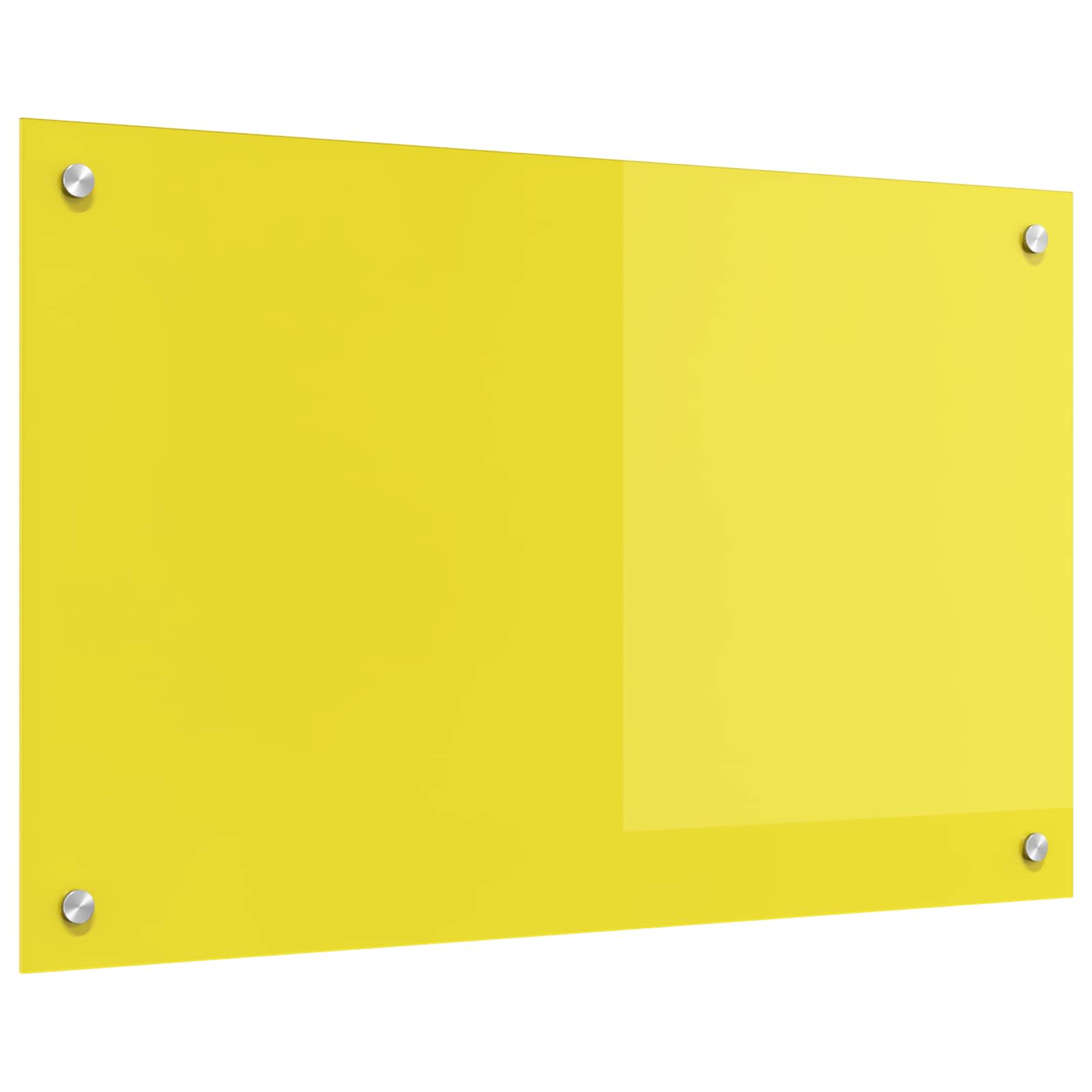 Kuhinjski zid Žuta 80 x 50 cm Staklo otporno na udarce