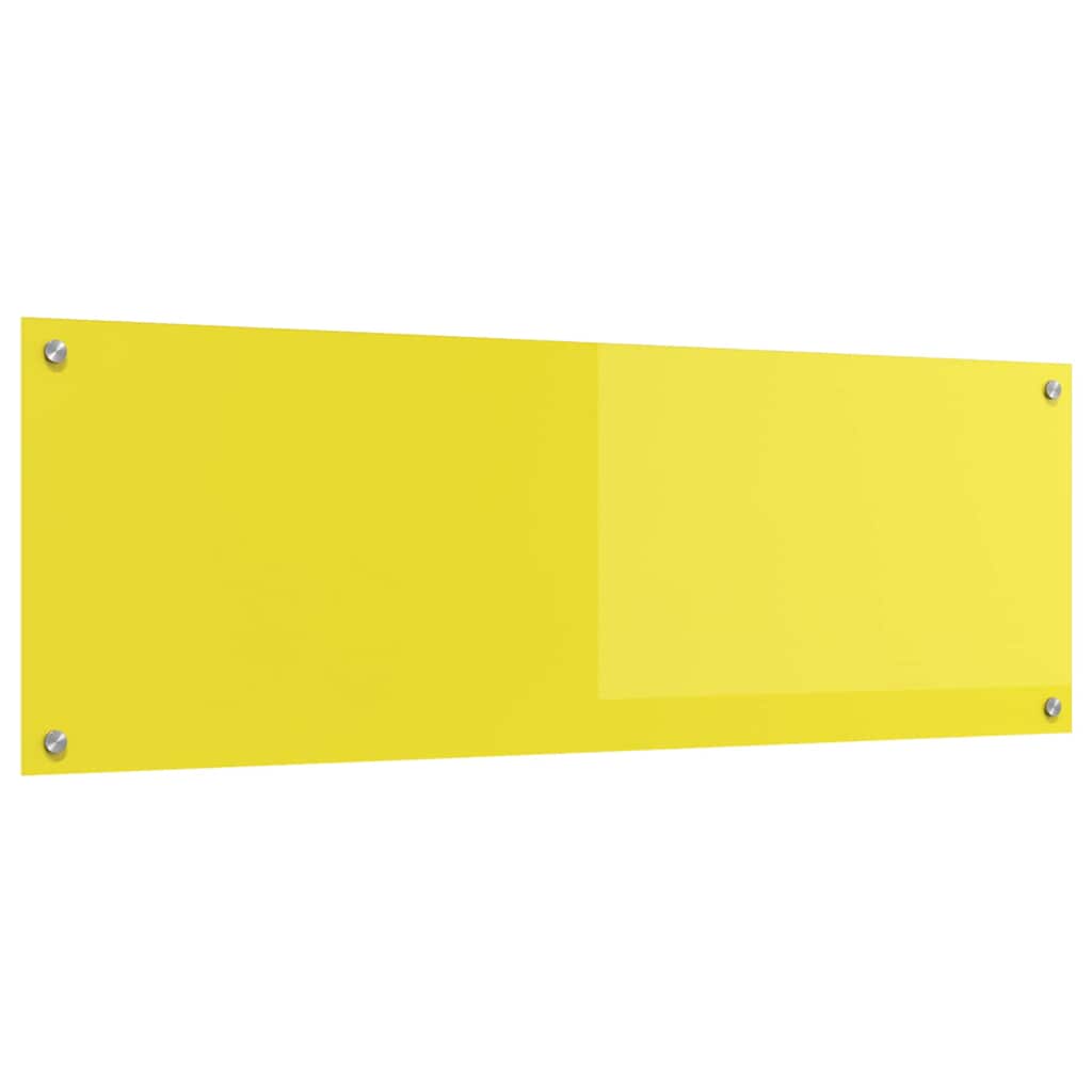 Kuhinjski zid Žuta 120 x 40 cm Staklo otporno na udarce