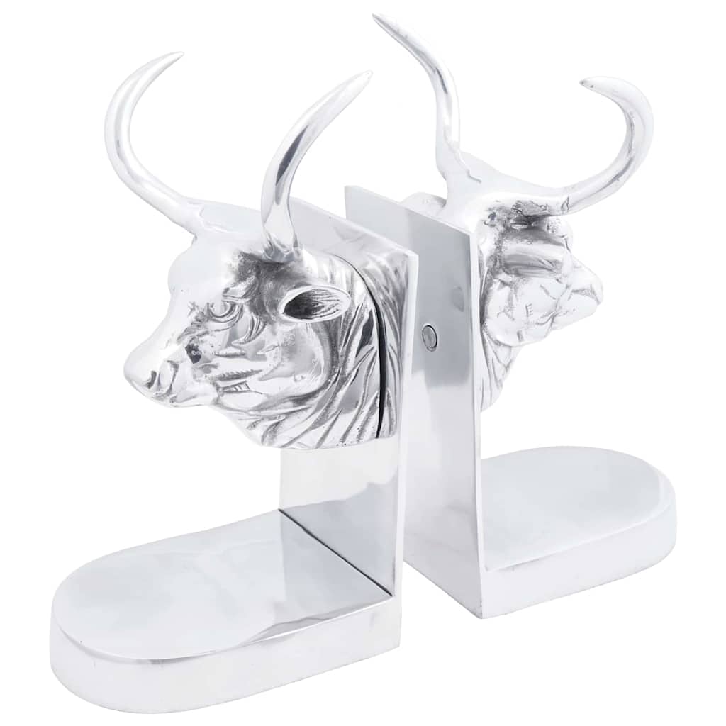 Držači za knjige 2 pcs Srebrno 17 x 15 x 27 cm Aluminij