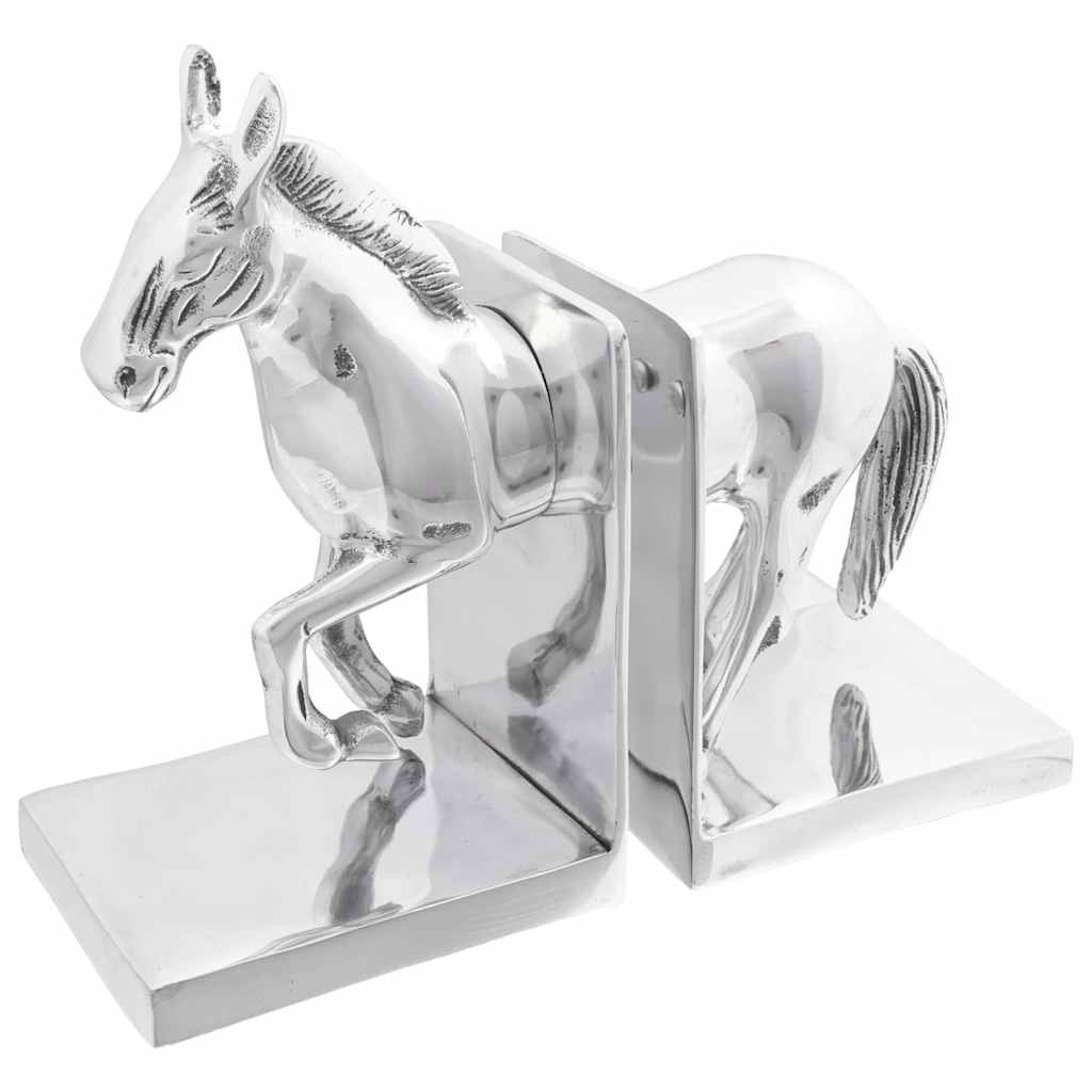Držači za knjige 2 pcs Srebrno 11 x 14 x 25 cm Aluminij