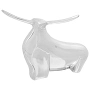 Skulptura bika Srebrno 37 x 44 x 17 cm Aluminij