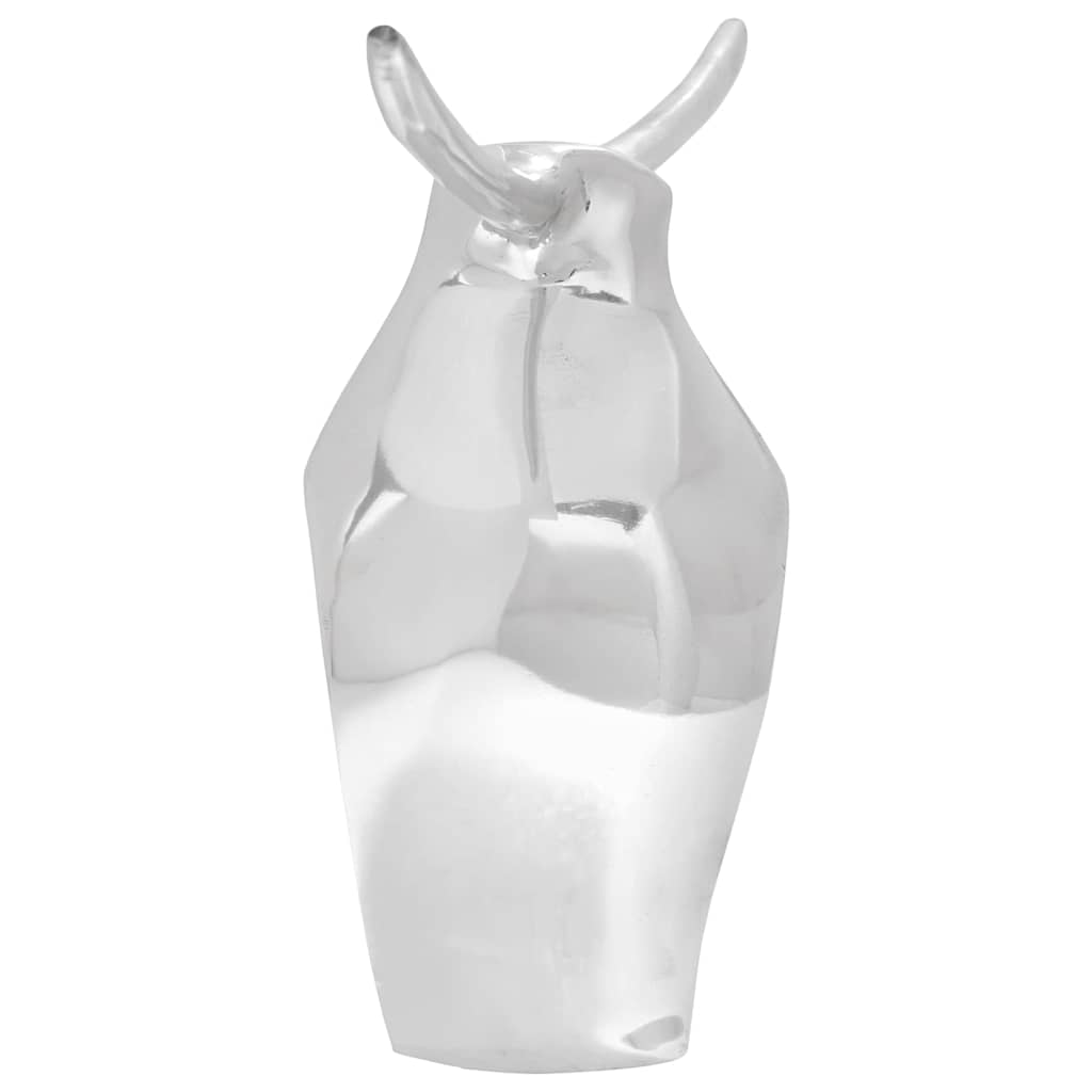 Skulptura bika Srebrno 37 x 44 x 17 cm Aluminij