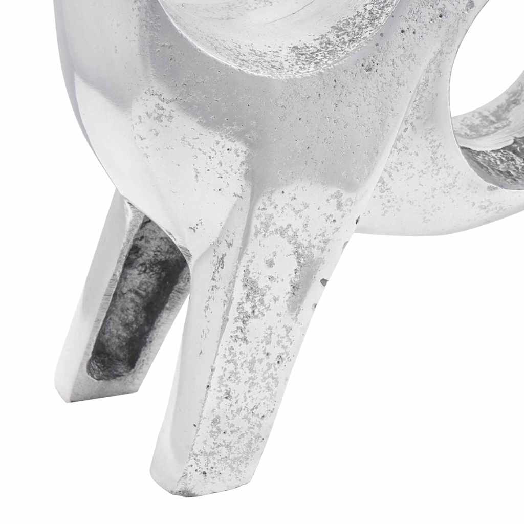 Skulptura bika Srebrno 22 x 9,5 x 34 cm Aluminij