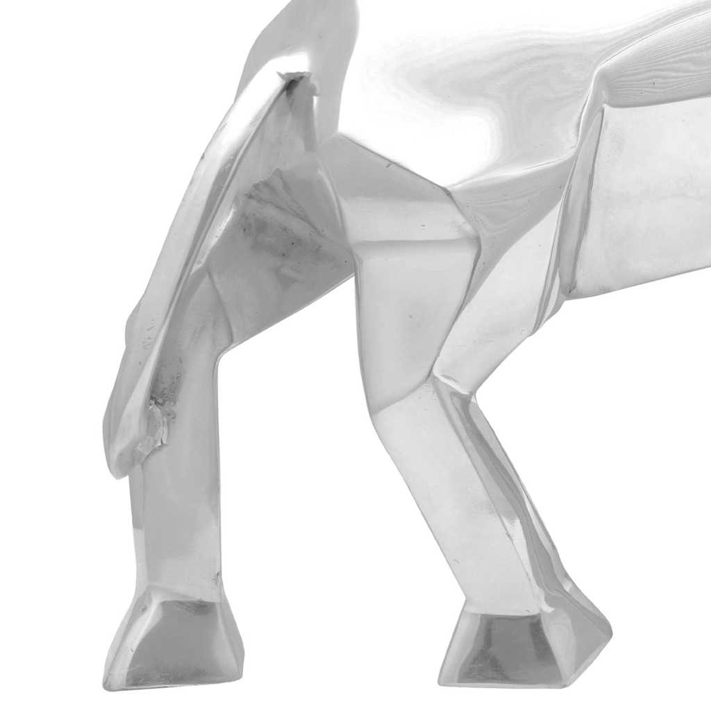 Skulptura bika Srebrno 74 x 23 x 30 cm Aluminij